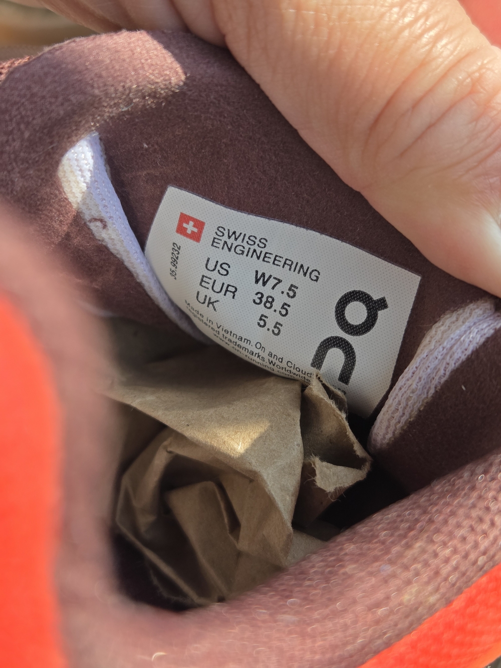 On Running Women's Maroon & Coral Running Shoe - Picture 7 of 7